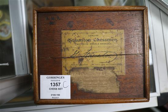 A cased Jaques Staunton chess set